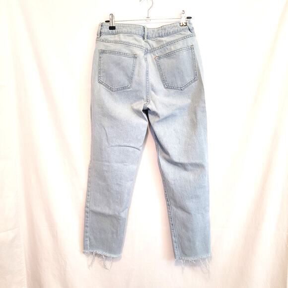 PacSun Mom Jeans High Waisted Light Wash Distressed Size 25 Raw Hem - Picture 2 of 8